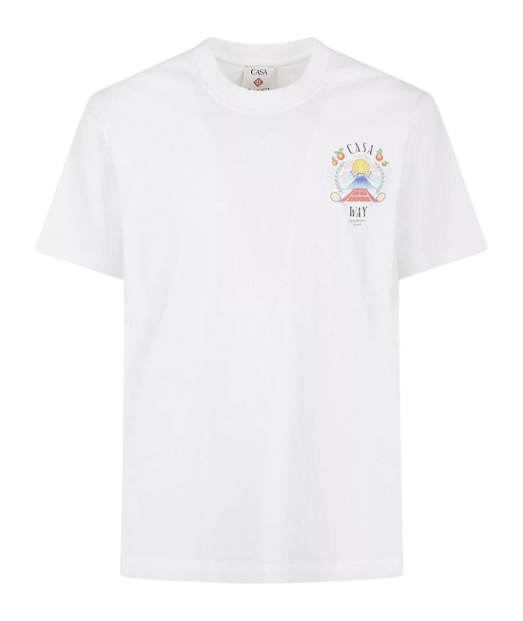 CASABLANCA Белая хлопковая футболка, фото 1