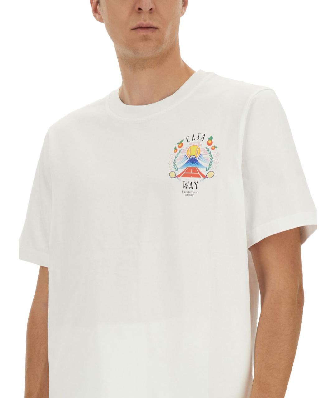 CASABLANCA Белая хлопковая футболка, фото 5