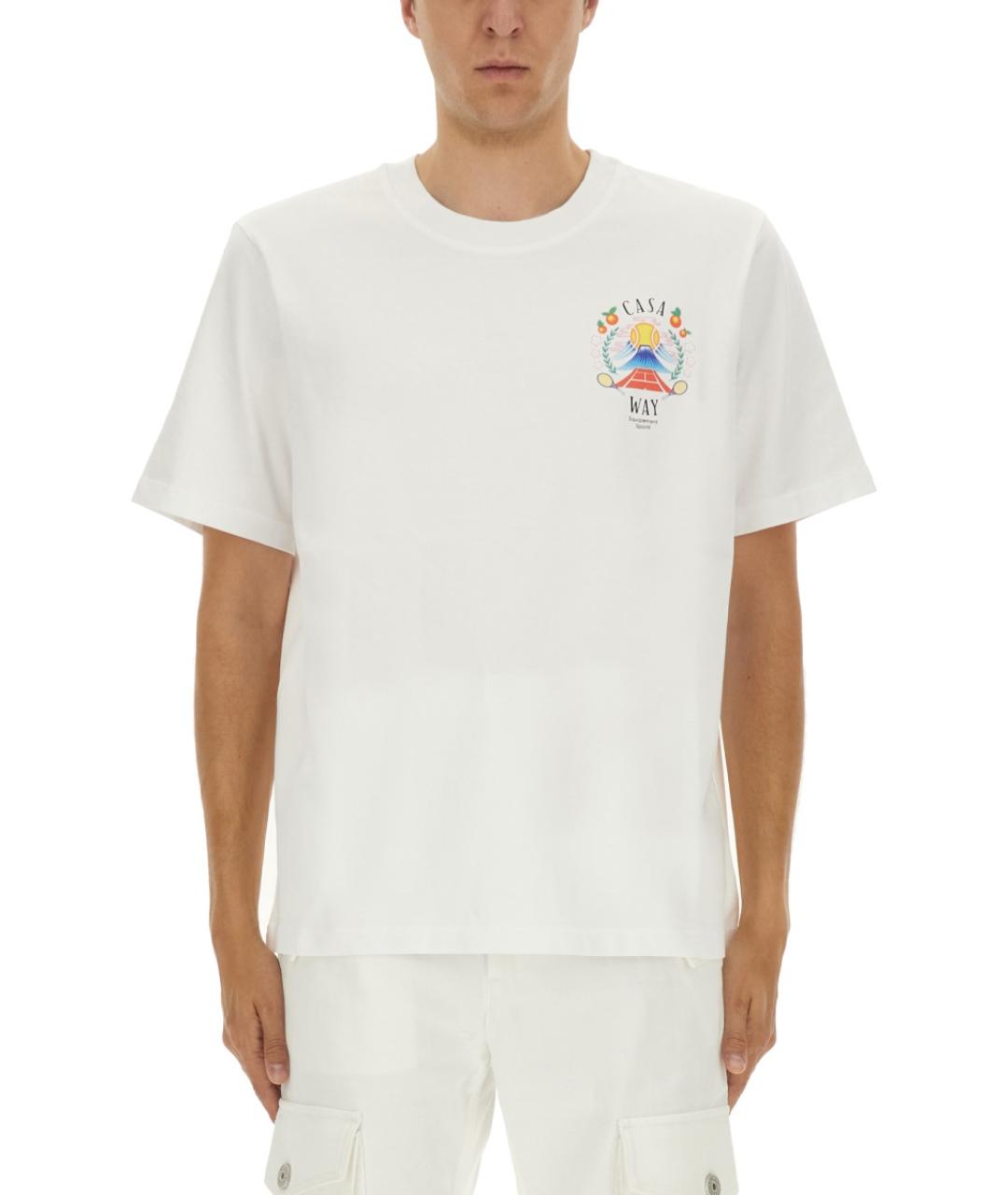 CASABLANCA Белая хлопковая футболка, фото 2