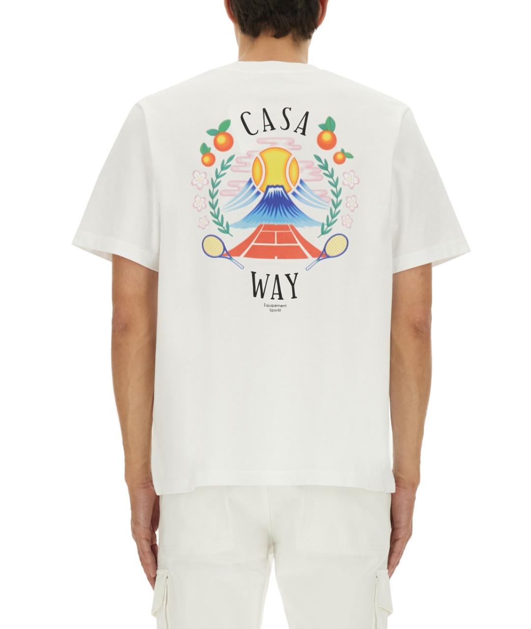 CASABLANCA Белая хлопковая футболка, фото 4