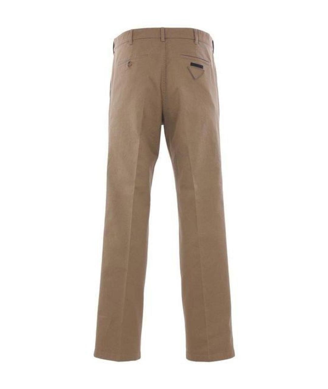 PRADA Бежевые хлопковые повседневные брюки, фото 2