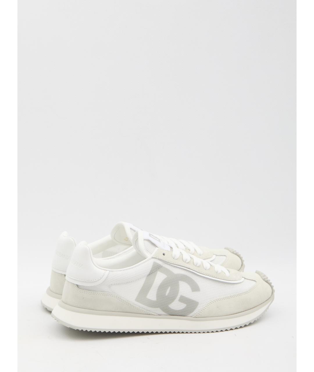 DOLCE&GABBANA Белые текстильные низкие кроссовки / кеды, фото 3