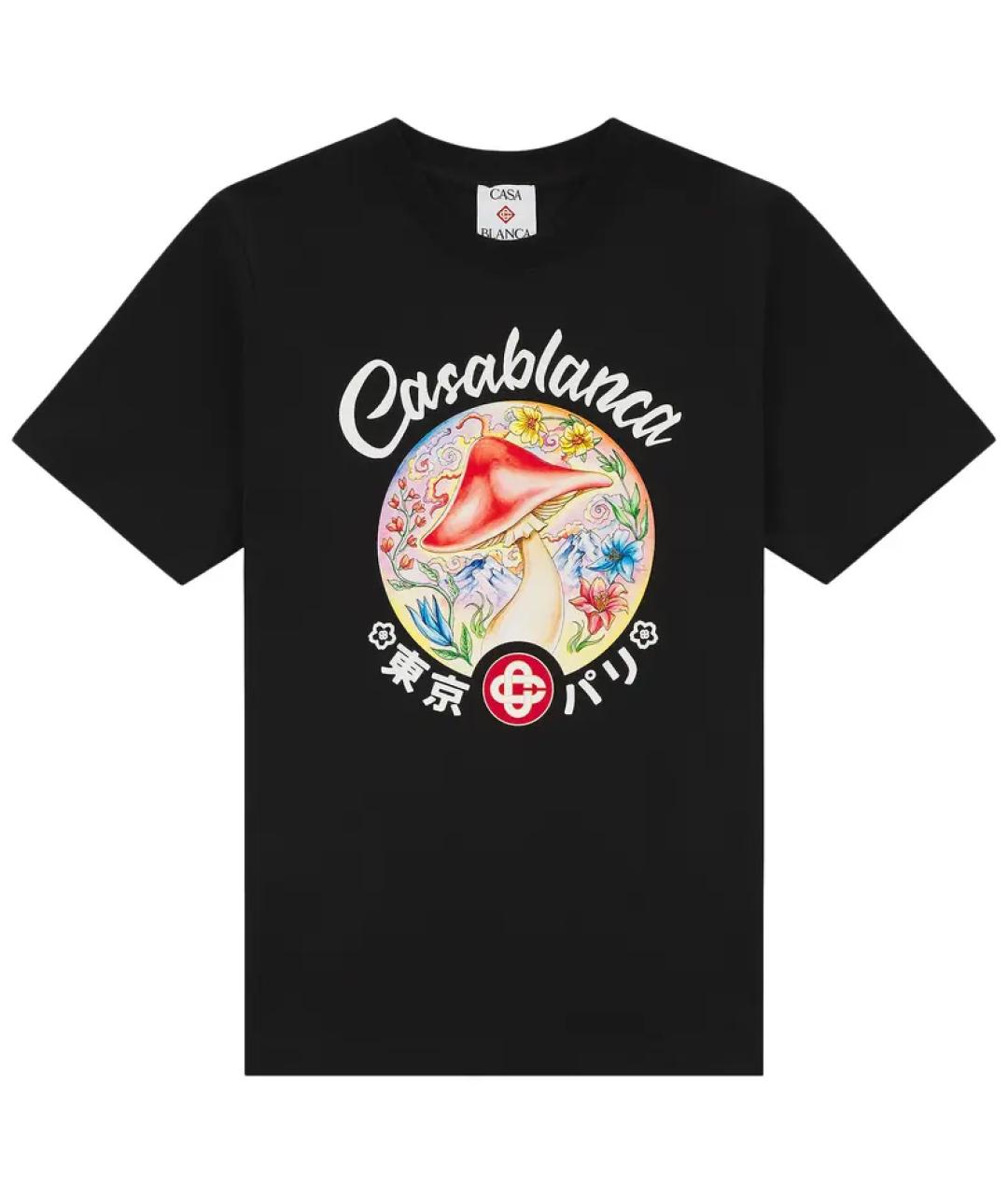 CASABLANCA Черная хлопковая футболка, фото 1