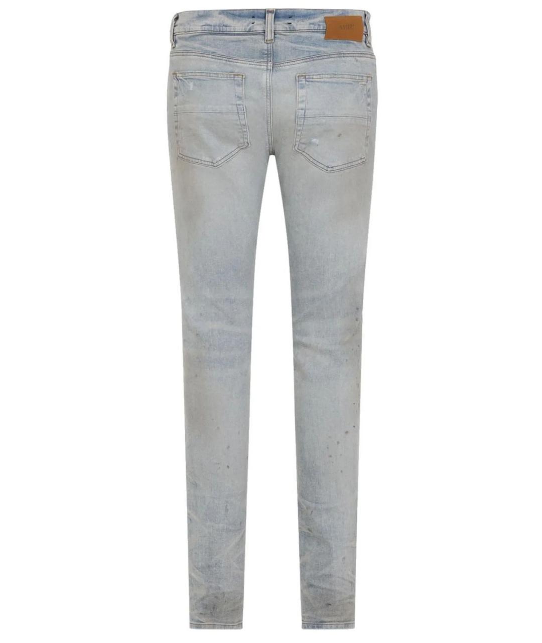 AMIRI Голубые хлопковые джинсы скинни, фото 2