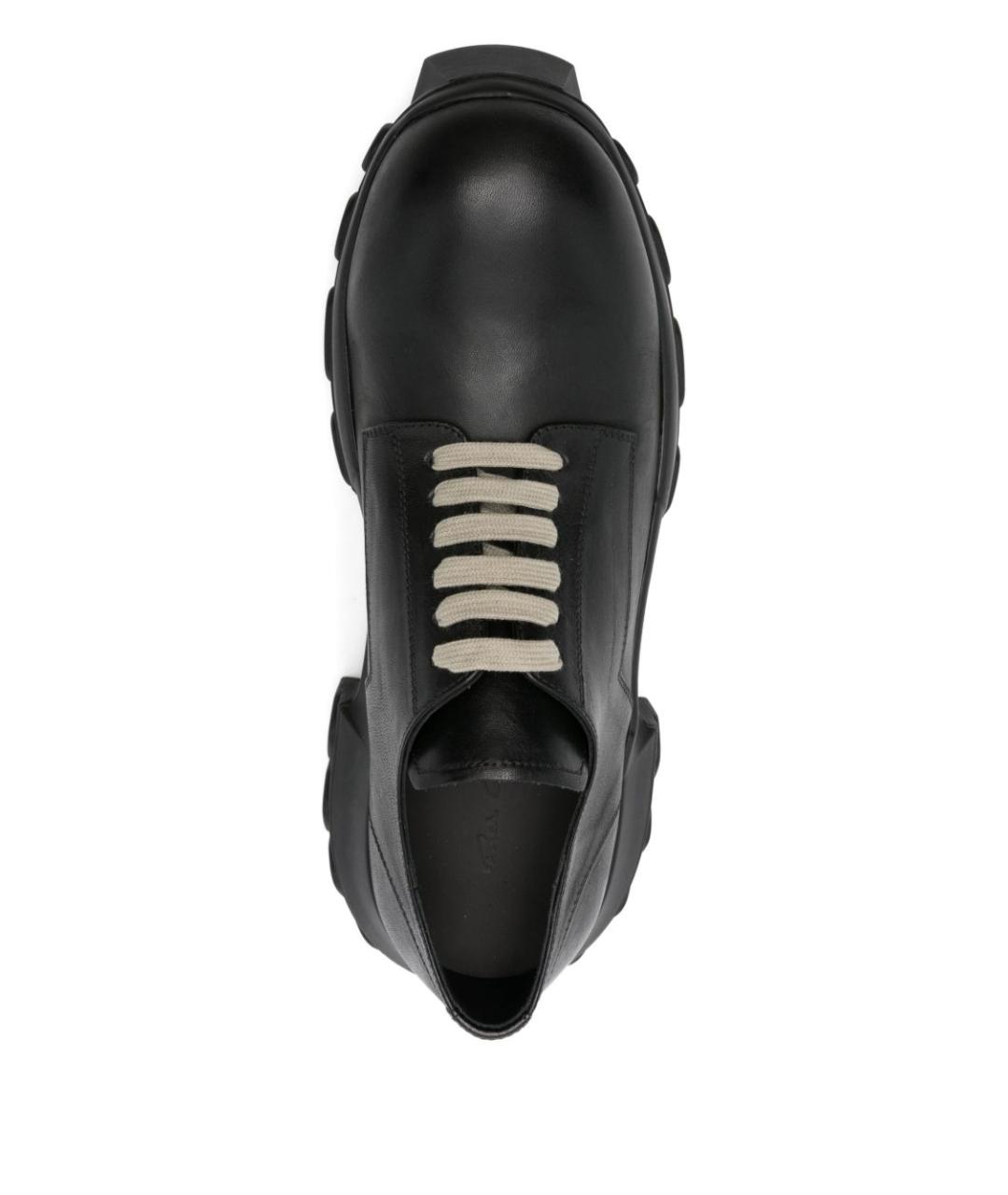 RICK OWENS Черные кожаные низкие ботинки, фото 4