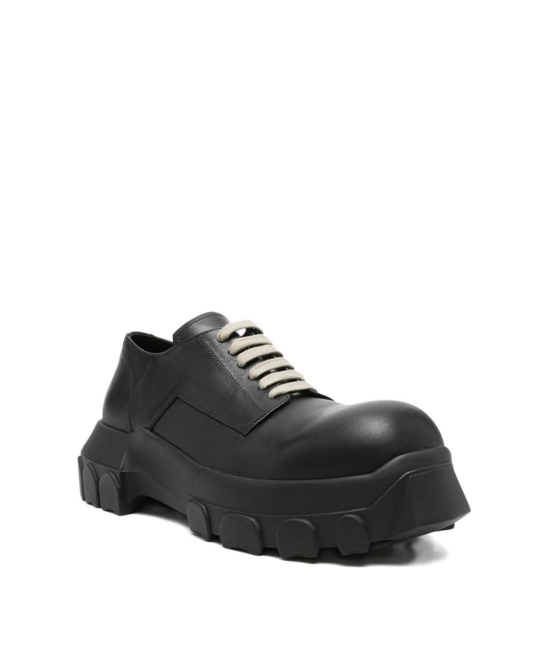 RICK OWENS Черные кожаные низкие ботинки, фото 2