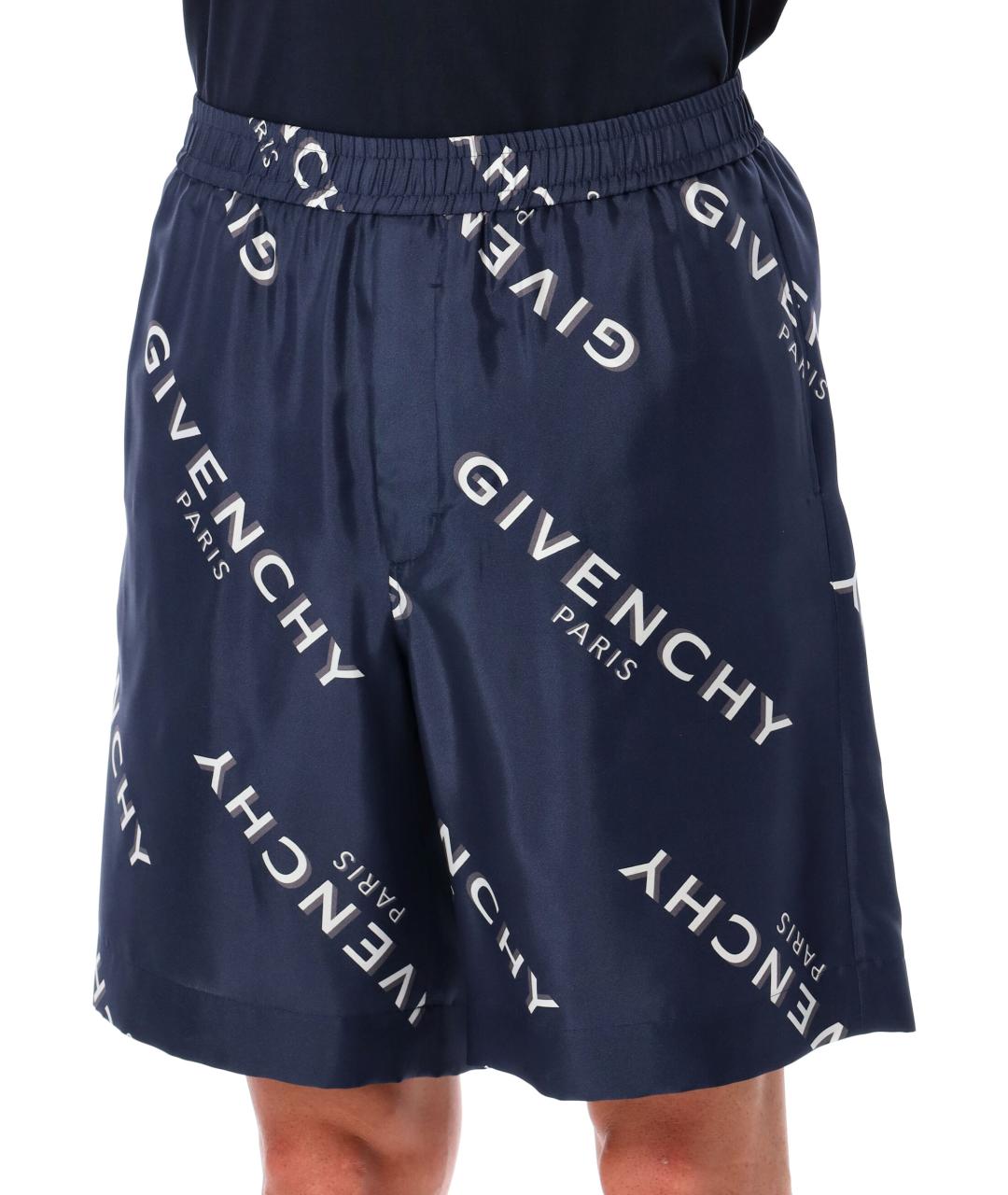 GIVENCHY Темно-синие шелковые шорты, фото 3