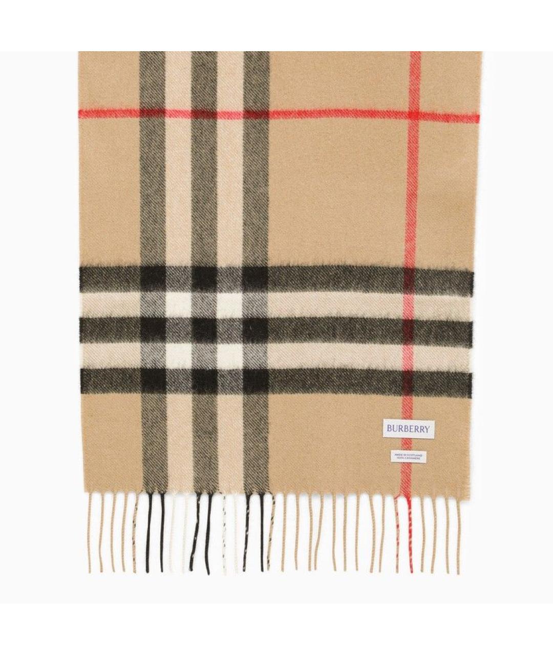 BURBERRY Бежевый кашемировый шарф, фото 3