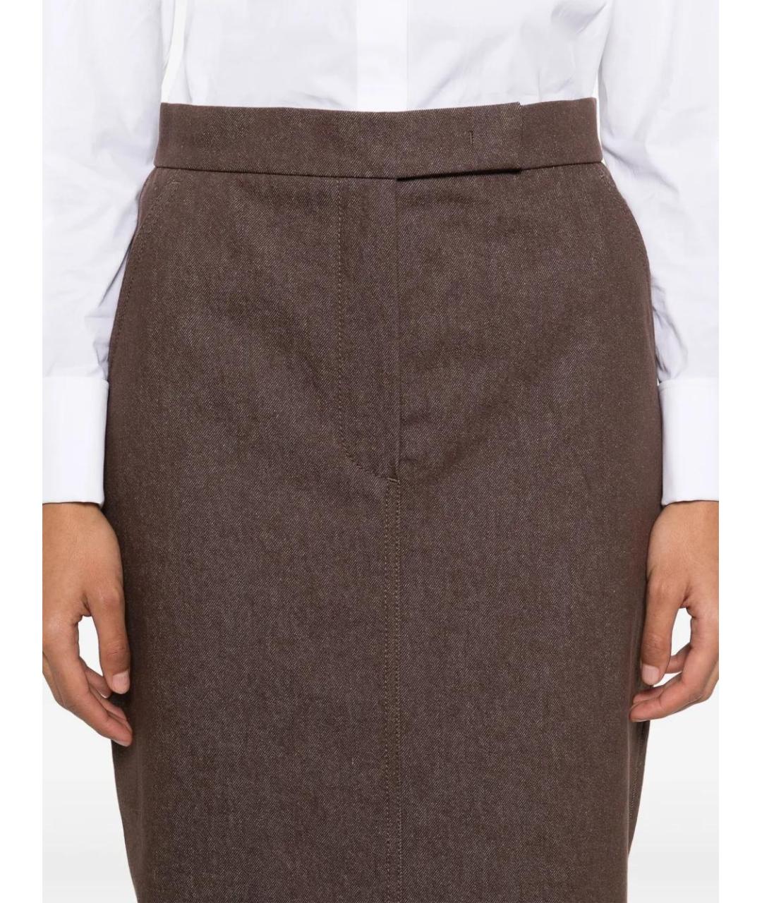 MAX MARA Коричневая юбка миди, фото 5