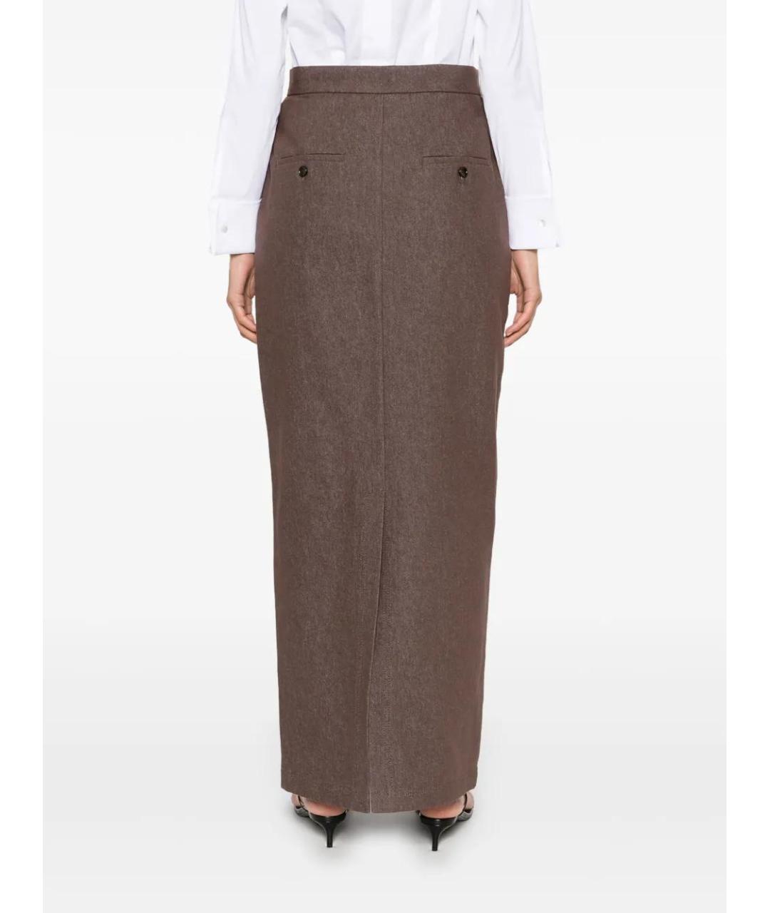 MAX MARA Коричневая юбка миди, фото 4
