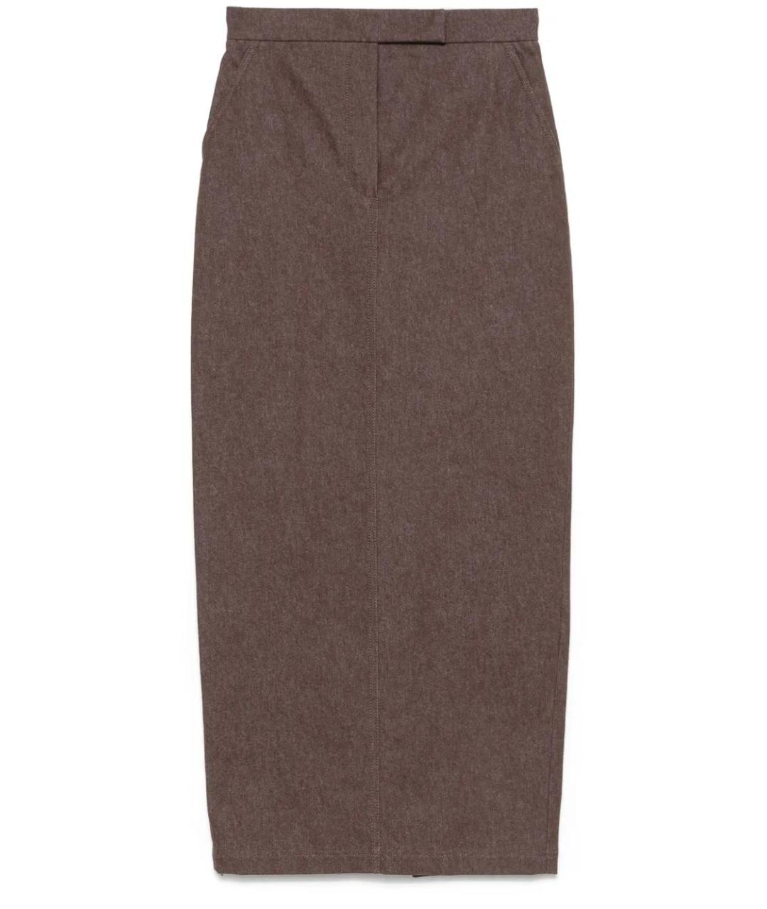 MAX MARA Коричневая юбка миди, фото 1