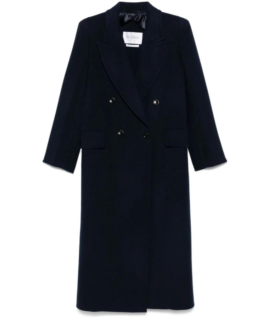 MAX MARA Темно-синее кашемировое пальто, фото 1