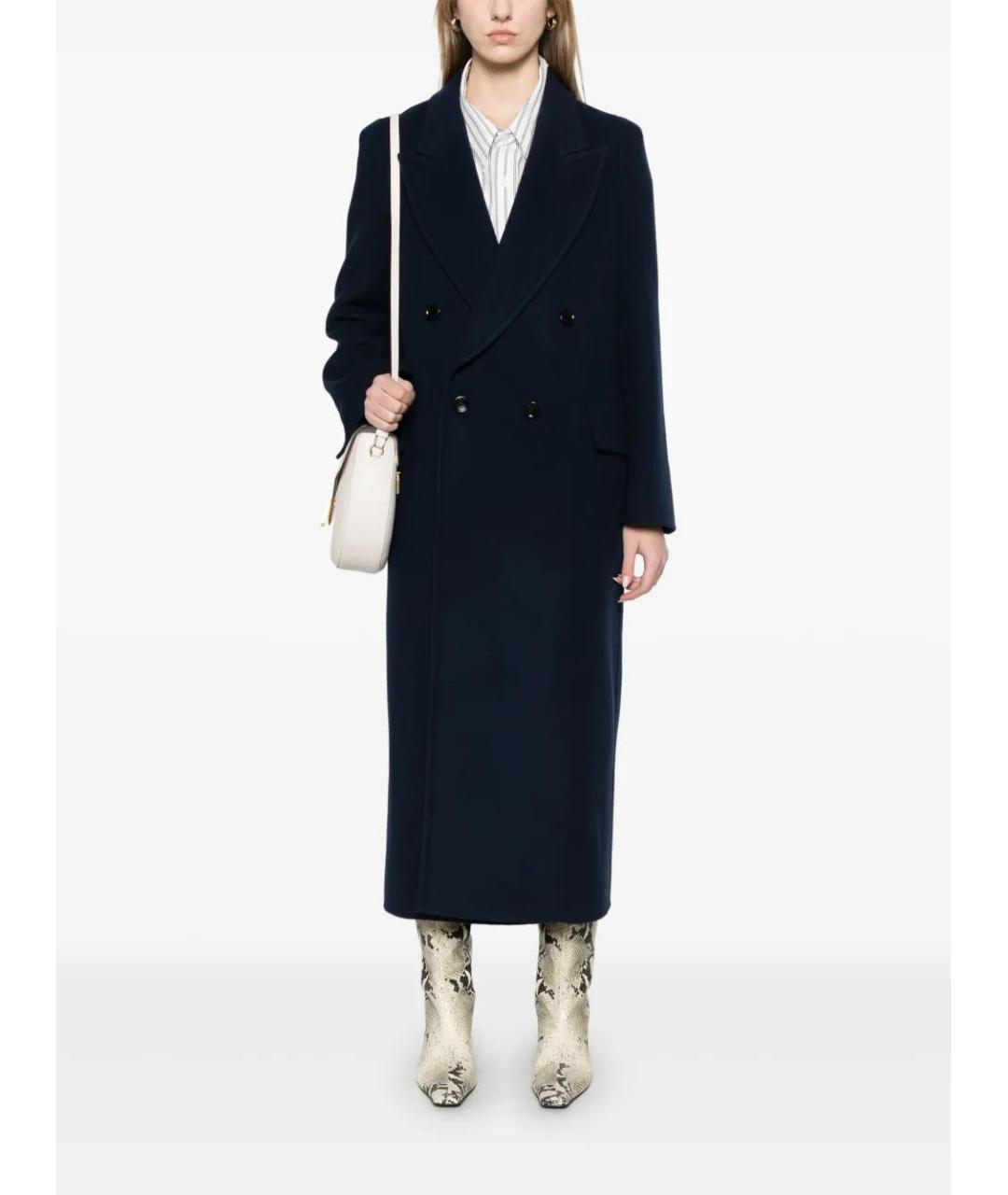 MAX MARA Темно-синее кашемировое пальто, фото 2