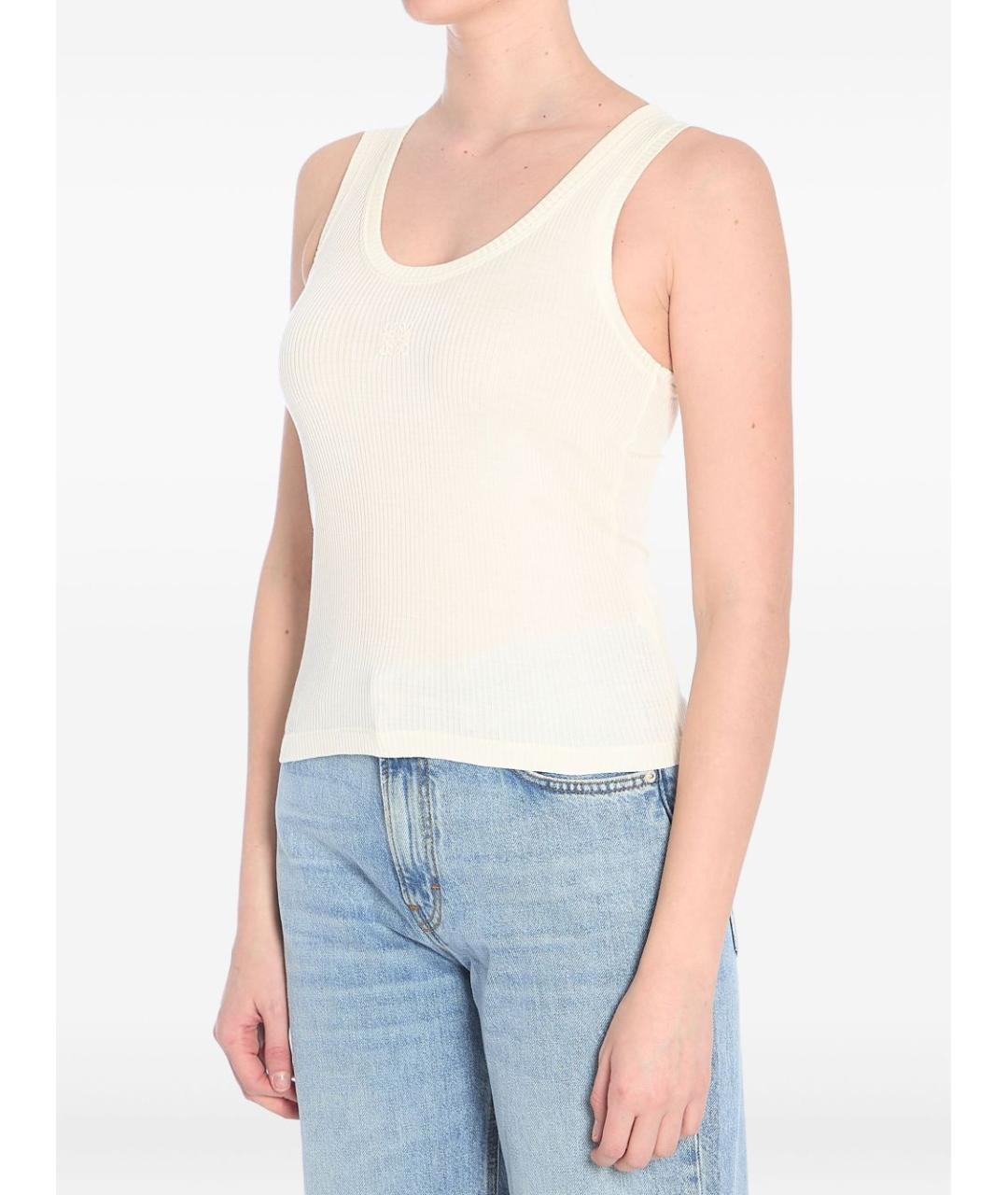 LOEWE Белая шелковая футболка, фото 4