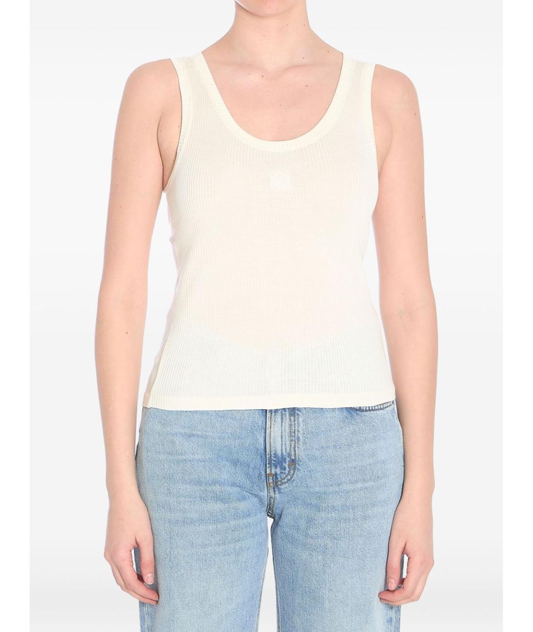 LOEWE Белая шелковая футболка, фото 2