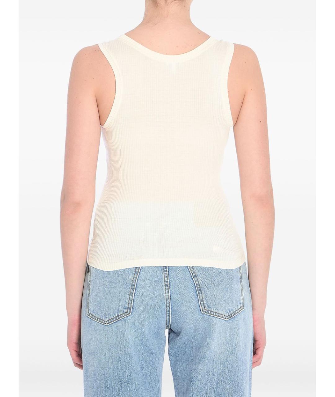 LOEWE Белая шелковая футболка, фото 5