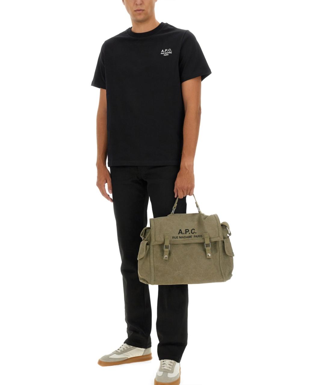 A.P.C. Черная хлопковая футболка, фото 3