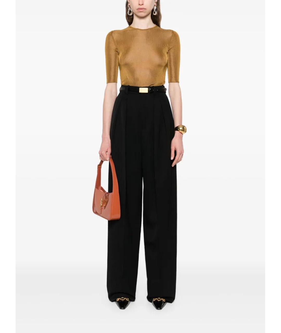 SAINT LAURENT Коричневая вискозная блузы, фото 2