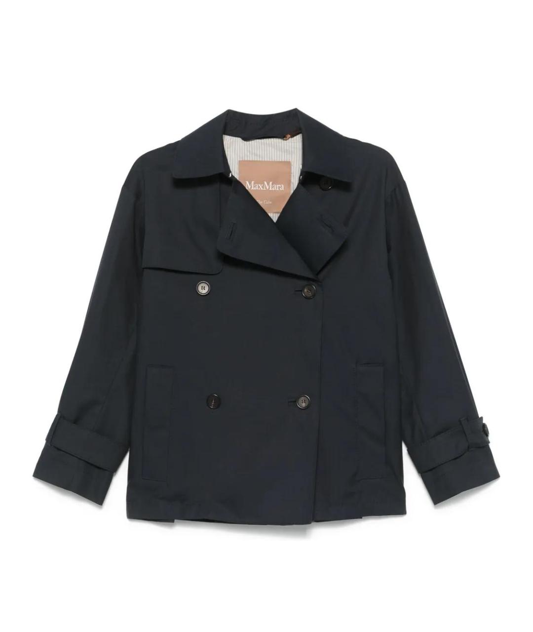 MAX MARA Черный хлопковый тренч/плащ, фото 1