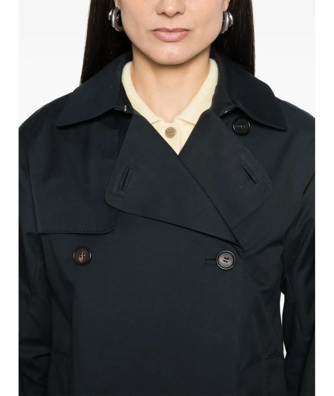 MAX MARA Черный хлопковый тренч/плащ, фото 5