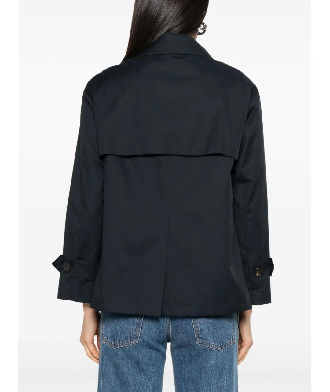 MAX MARA Черный хлопковый тренч/плащ, фото 4