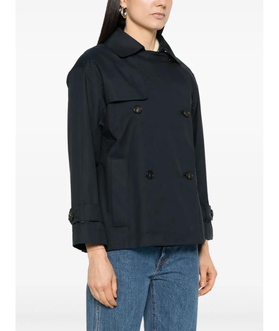 MAX MARA Черный хлопковый тренч/плащ, фото 3