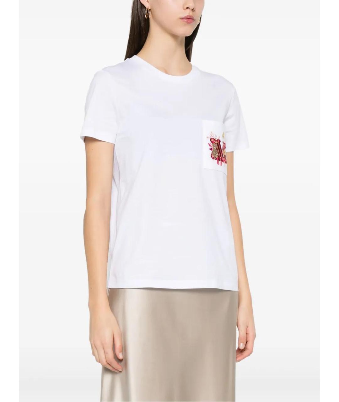 MAX MARA Белая хлопковая футболка, фото 3