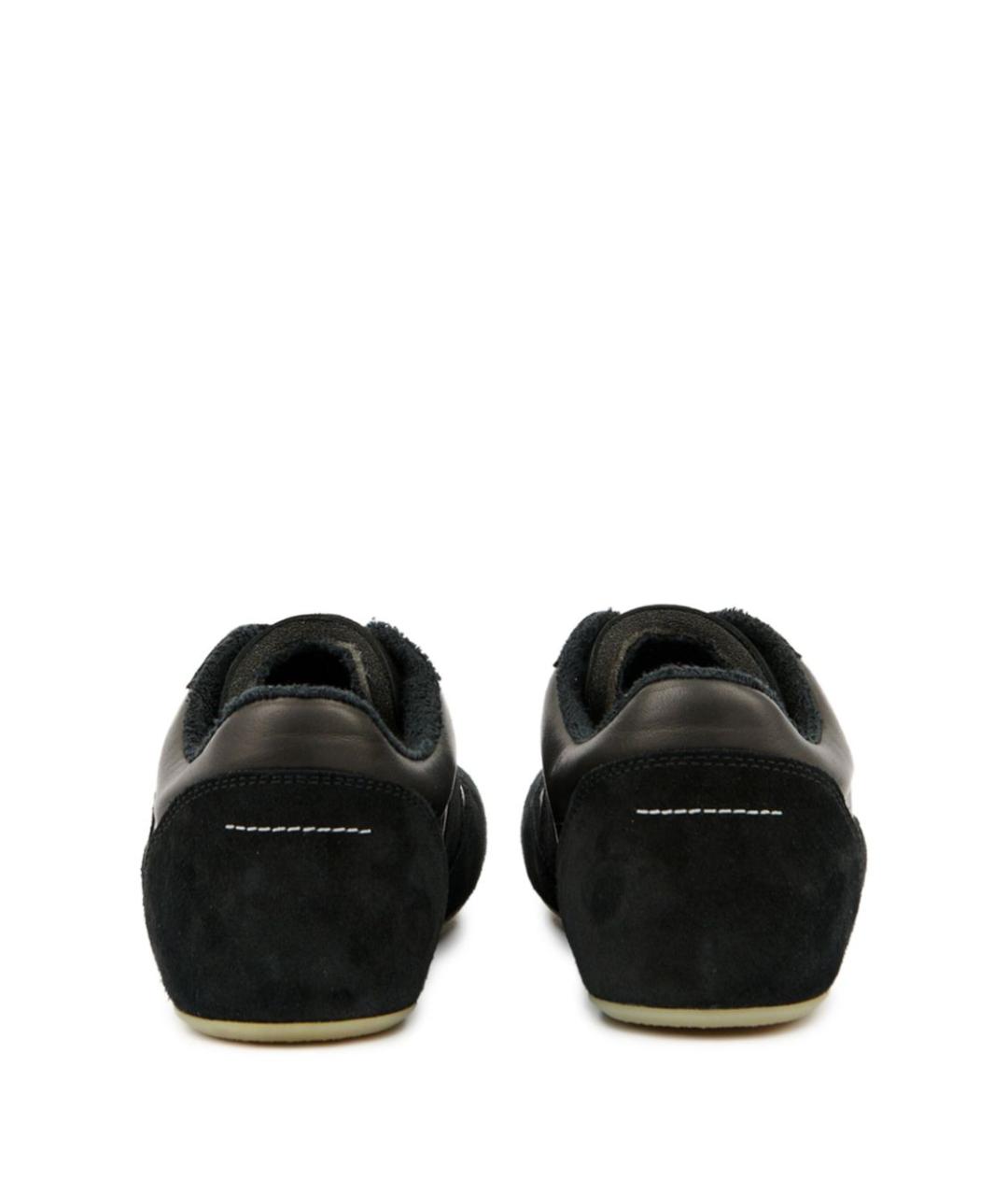 MM6 MAISON MARGIELA Черные кожаные низкие кроссовки / кеды, фото 2