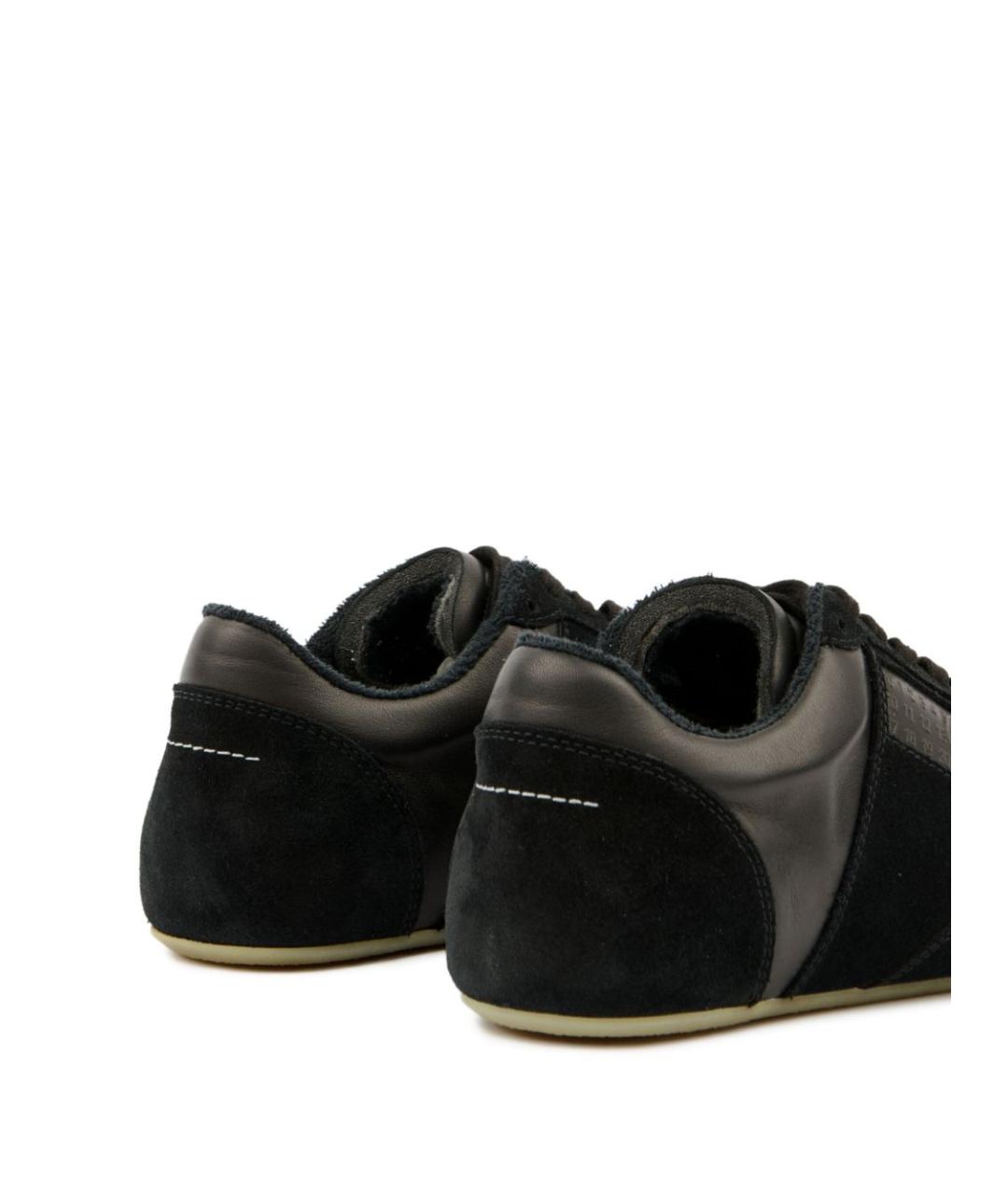 MM6 MAISON MARGIELA Черные кожаные низкие кроссовки / кеды, фото 4