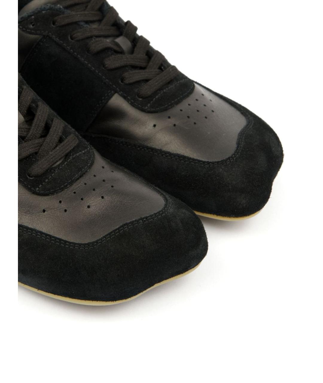 MM6 MAISON MARGIELA Черные кожаные низкие кроссовки / кеды, фото 5