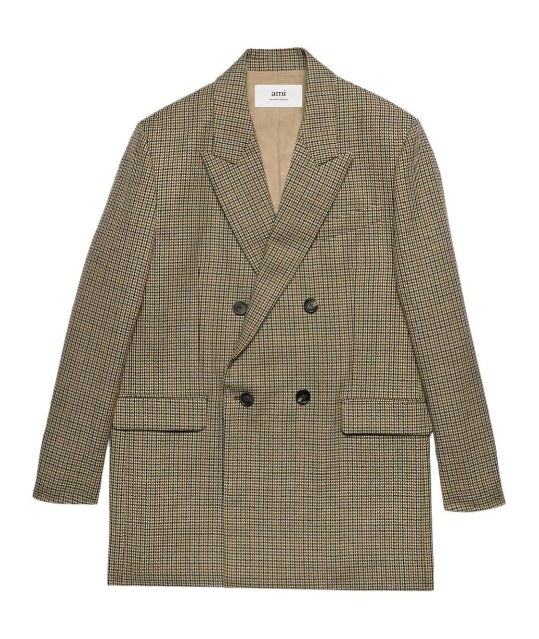 Ami Paris Коричневый шерстяной жакет/пиджак, фото 1