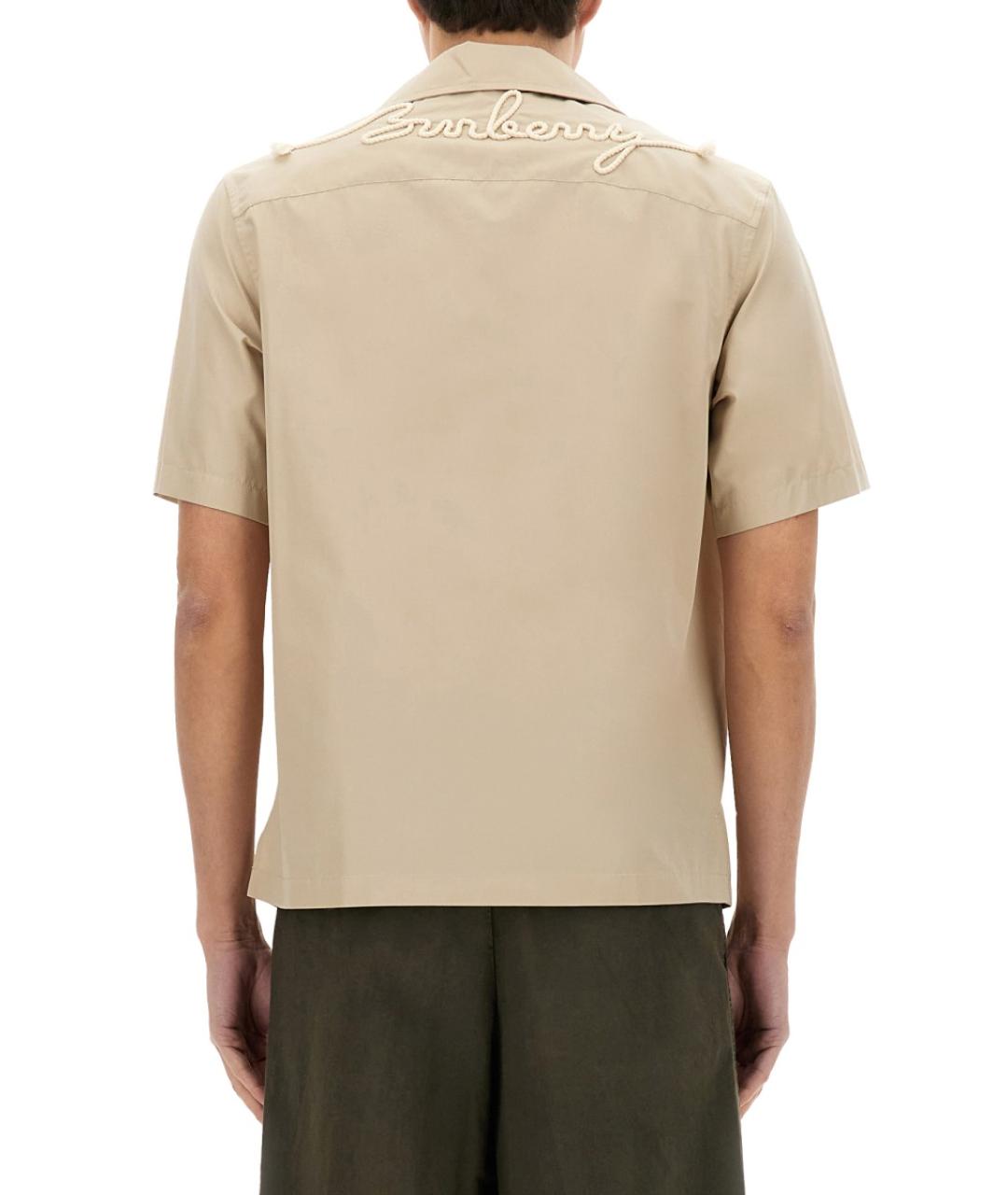 BURBERRY Бежевая хлопковая кэжуал рубашка, фото 4