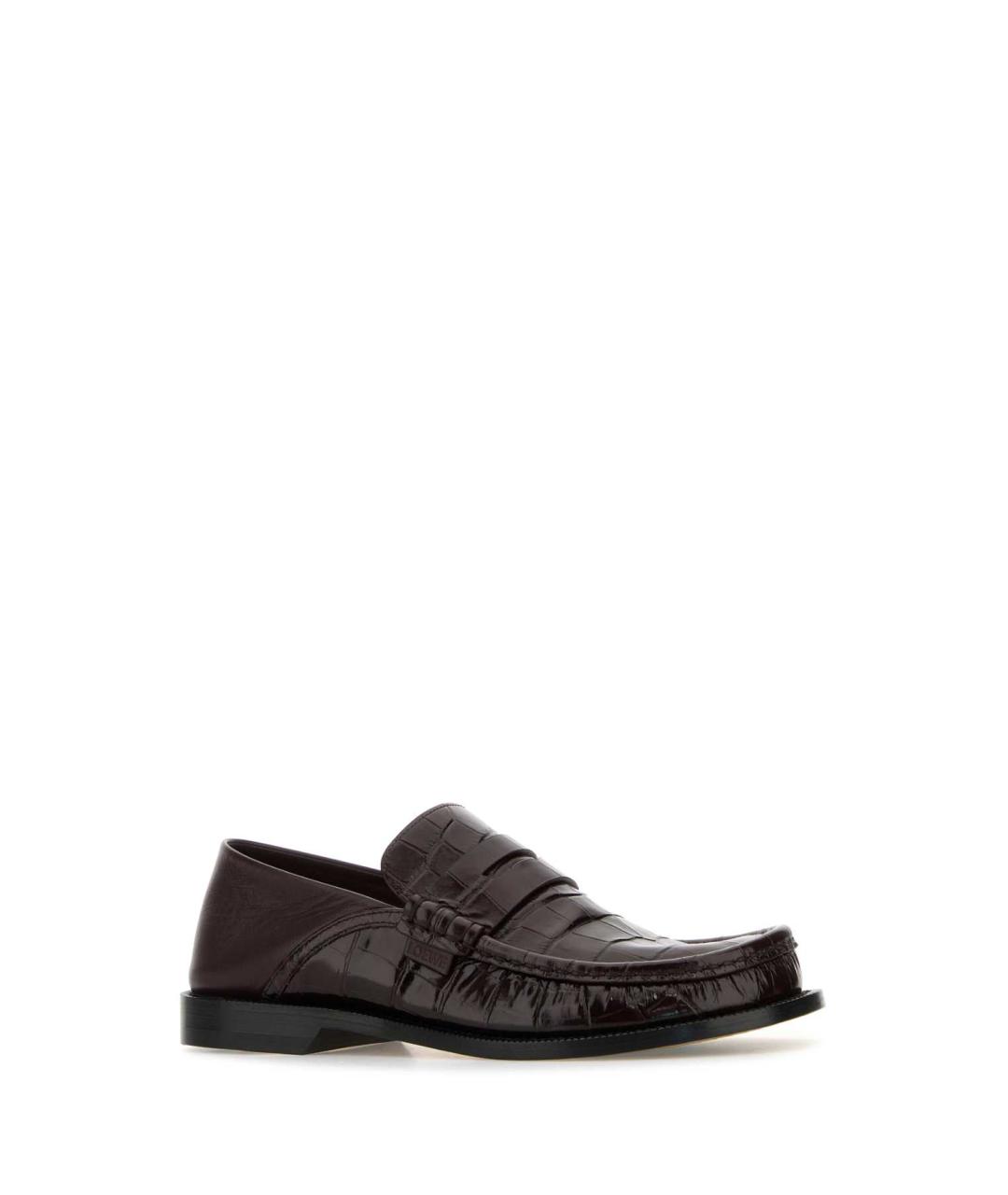 LOEWE Бордовые лоферы из лакированной кожи, фото 2