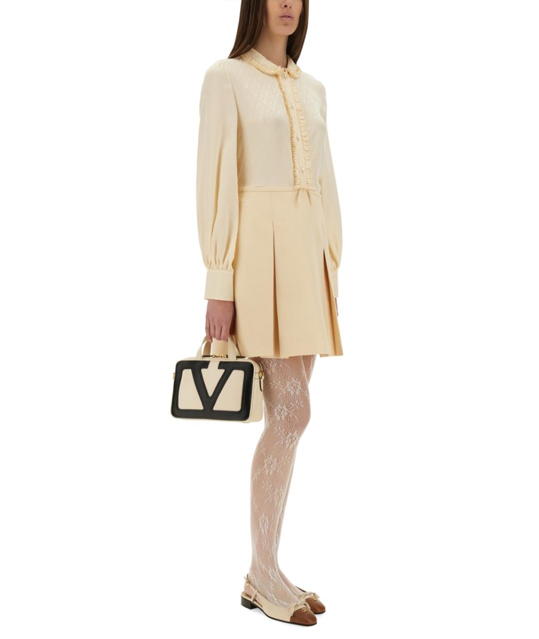 VALENTINO Белая шерстяная юбка мини, фото 5