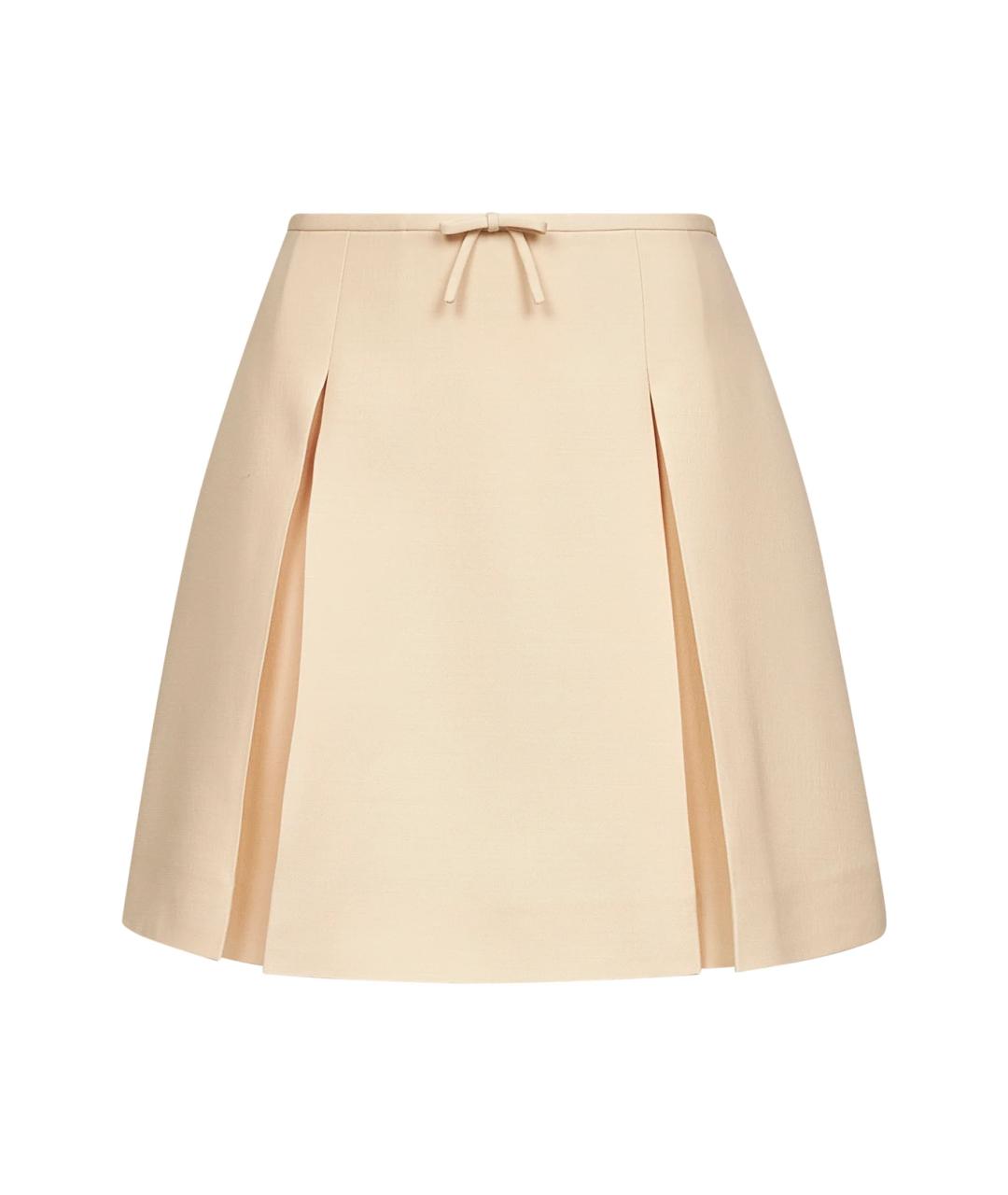 VALENTINO Белая шерстяная юбка мини, фото 1