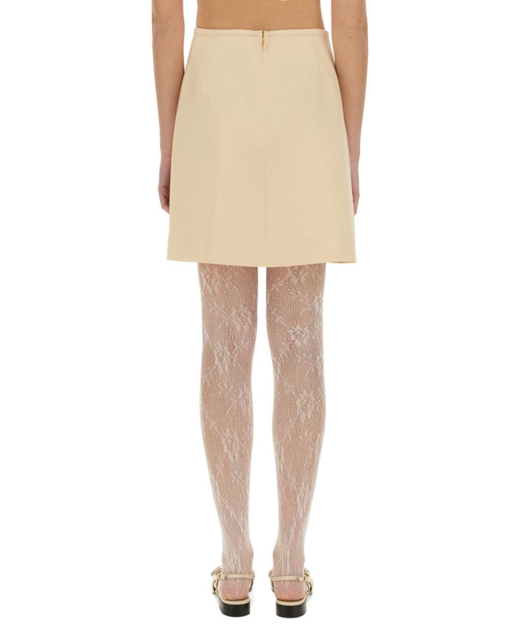 VALENTINO Белая шерстяная юбка мини, фото 3