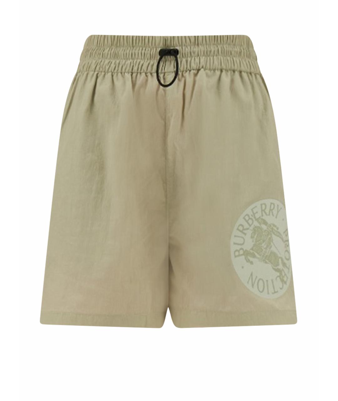 BURBERRY Бежевые полиамидовые шорты, фото 1