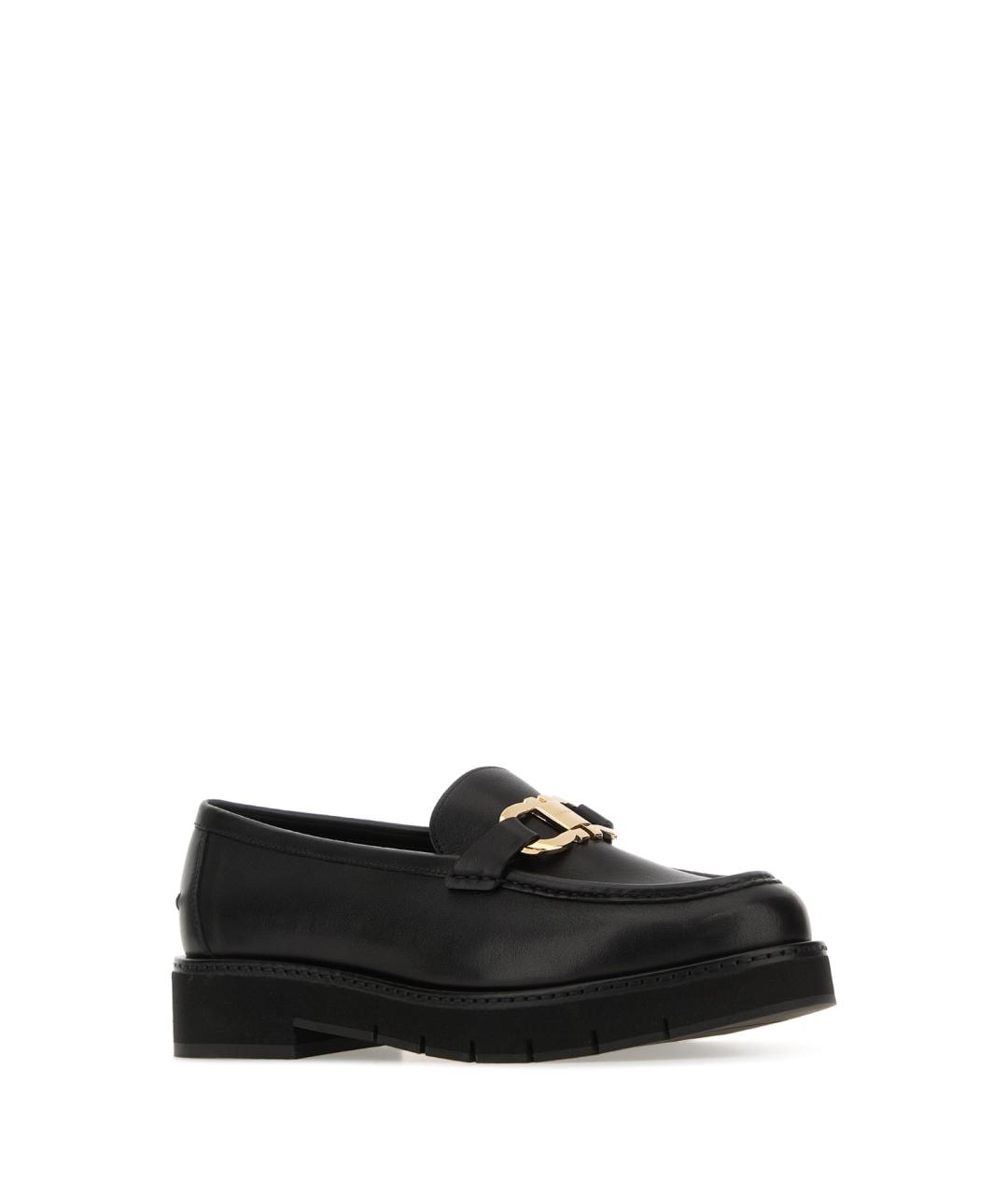 FERRAGAMO Черные кожаные лоферы, фото 2