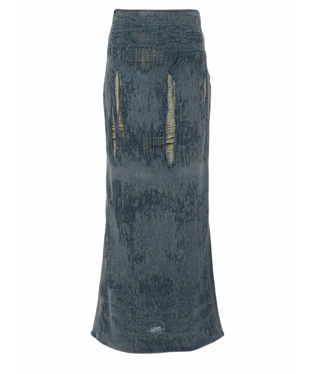 DIESEL Синяя хлопковая юбка макси, фото 1