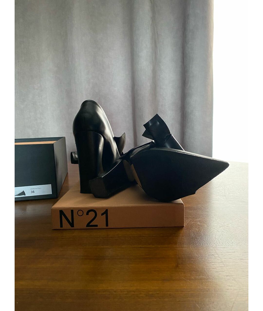 NO. 21 Черные кожаные туфли, фото 5