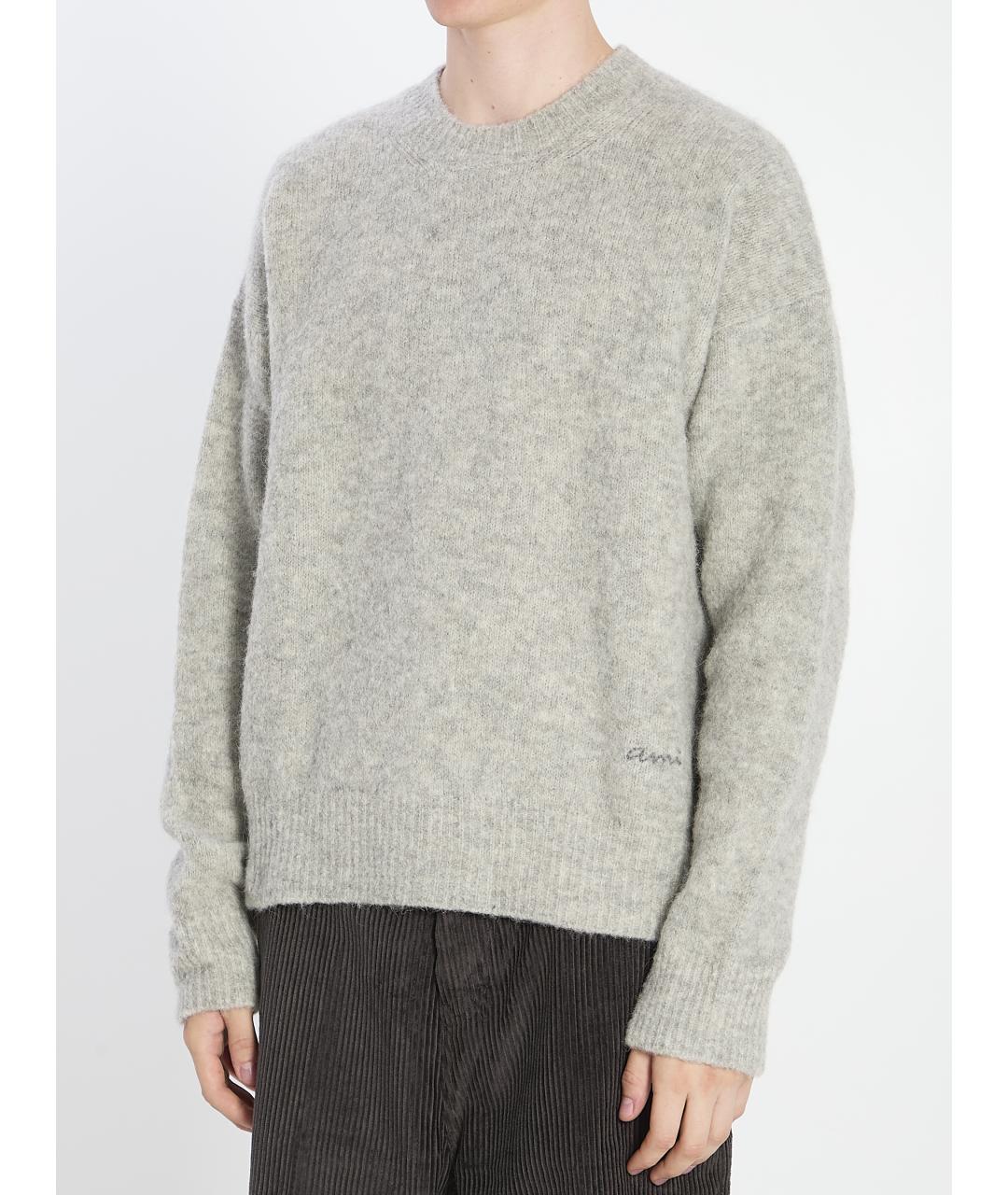 Ami Paris Серый шерстяной джемпер / свитер, фото 3