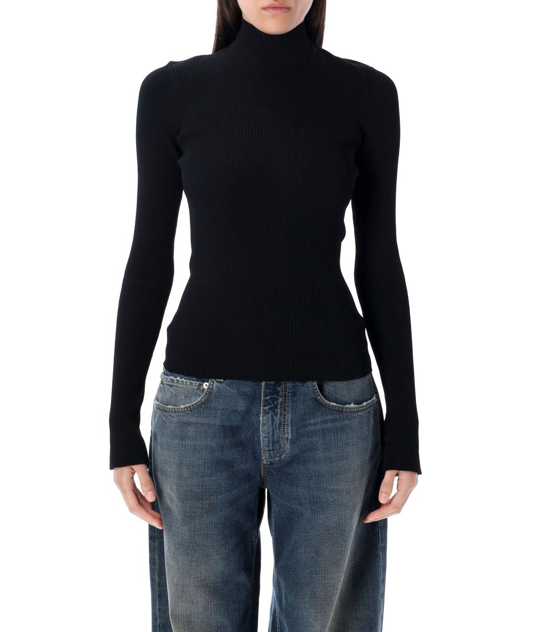 BALENCIAGA Черная вискозная водолазка, фото 2