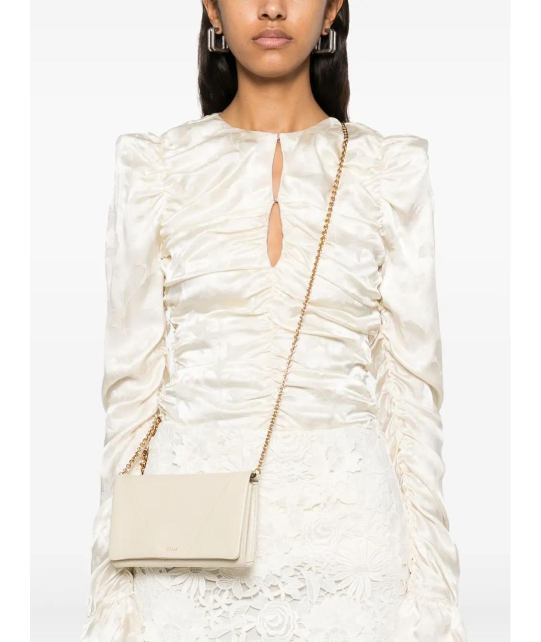 CHLOE Бежевый кожаный кошелек, фото 2