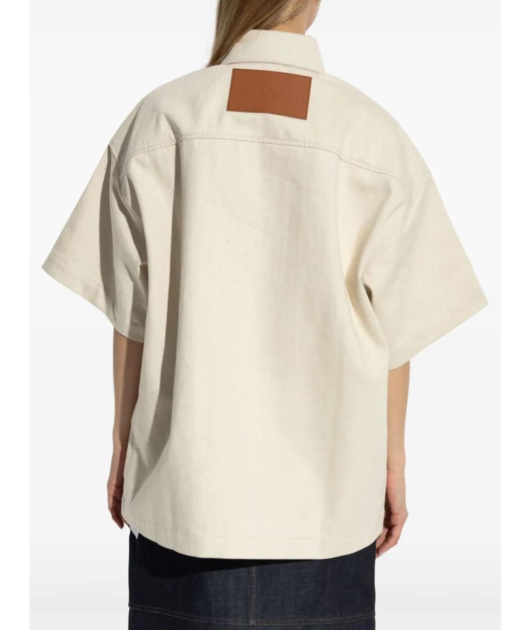 JIL SANDER Бежевая хлопковая рубашка, фото 3