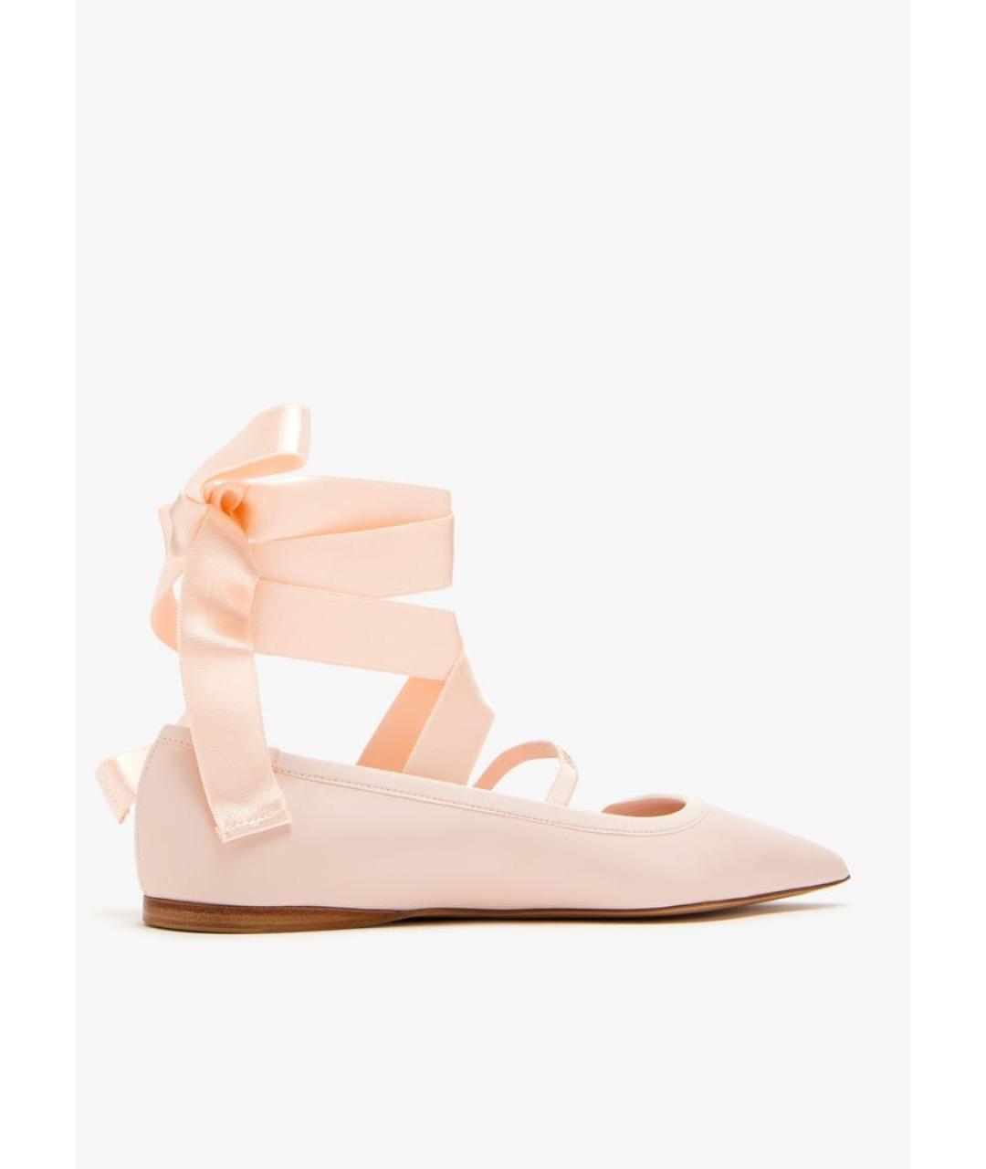 FERRAGAMO Розовые кожаные балетки, фото 4