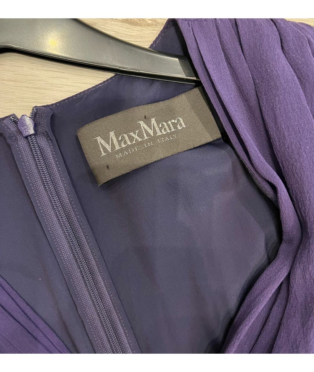 MAX MARA Фиолетовое шелковое вечернее платье, фото 5