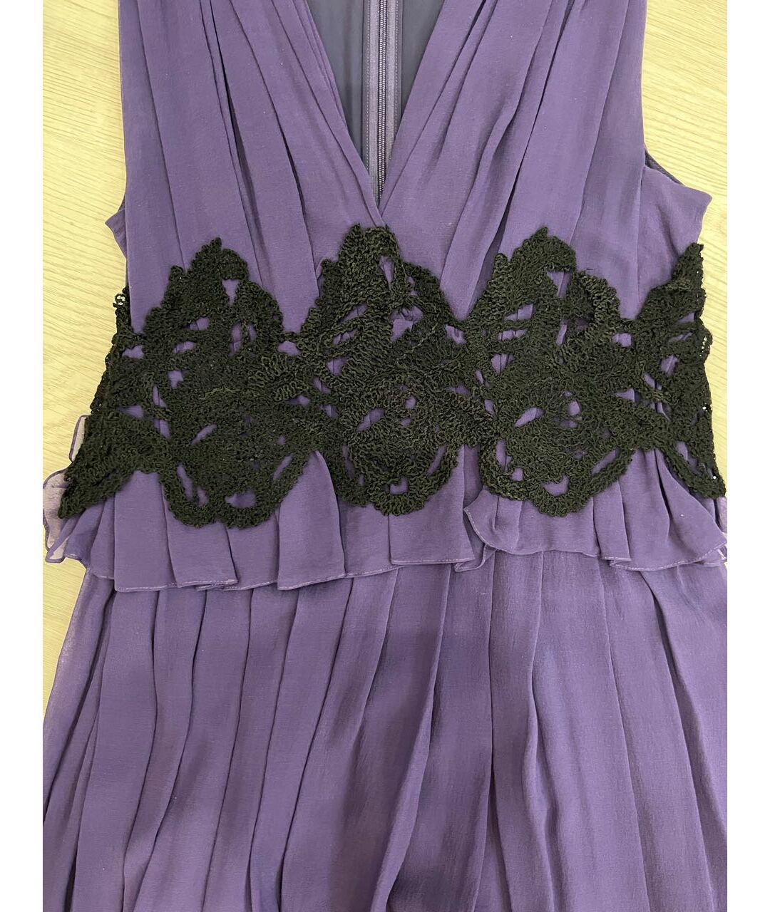 MAX MARA Фиолетовое шелковое вечернее платье, фото 4