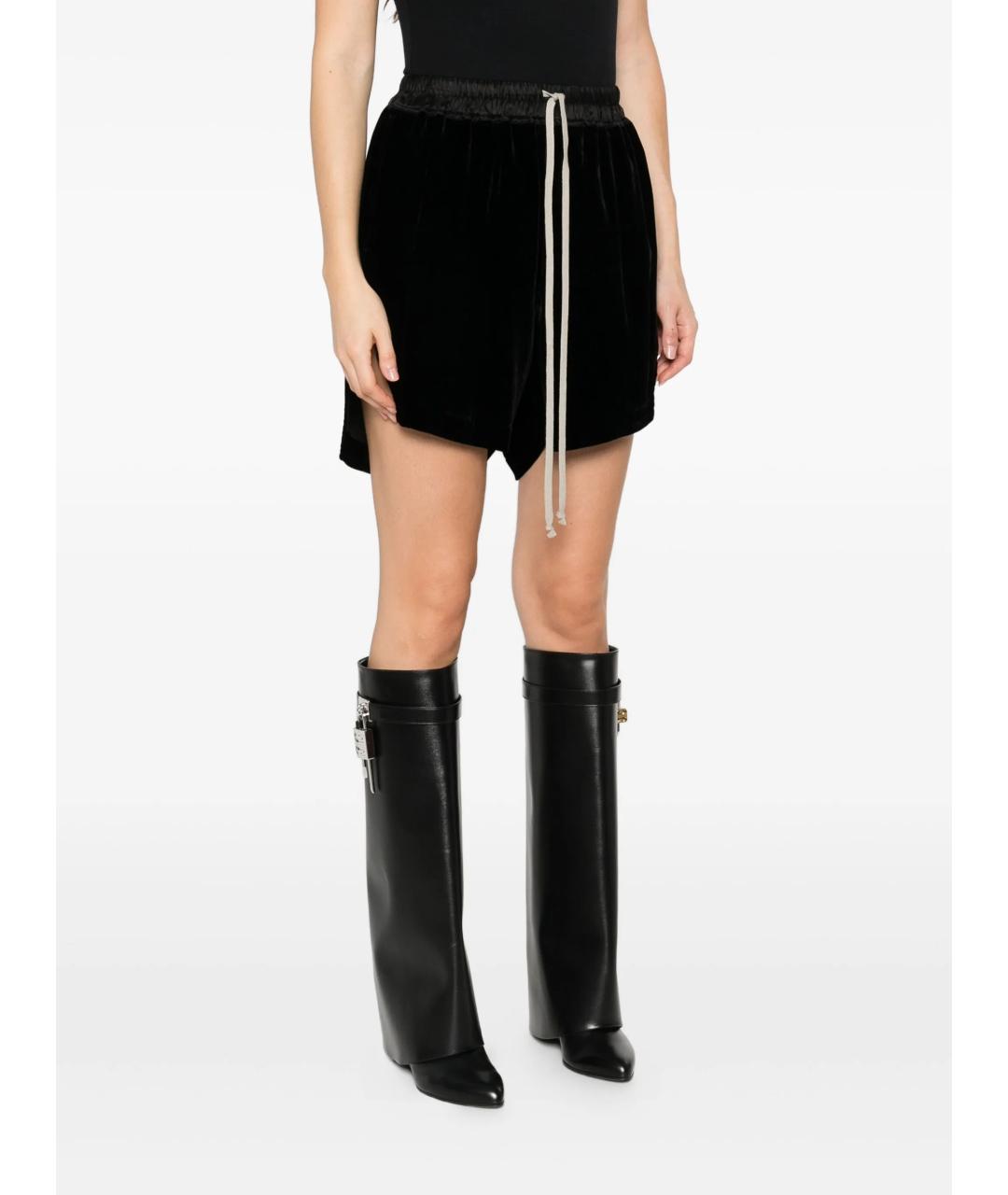 RICK OWENS Черные вискозные шорты, фото 3