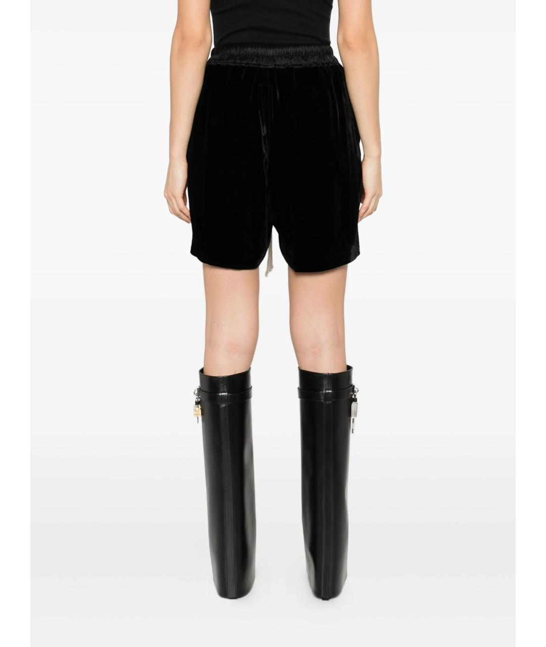 RICK OWENS Черные вискозные шорты, фото 4