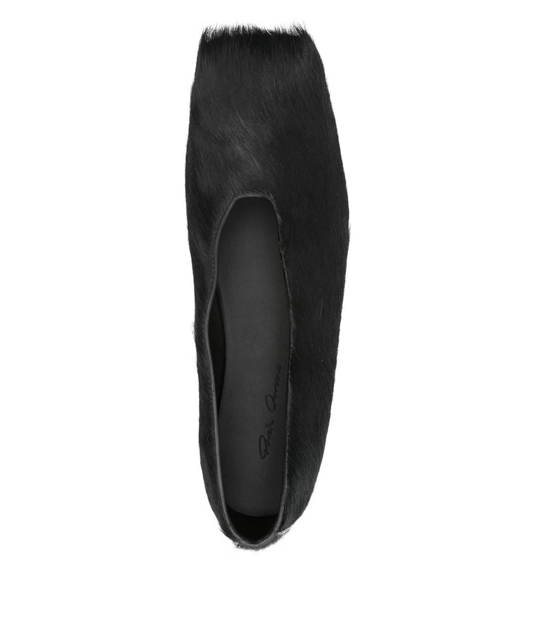 RICK OWENS Черные кожаные балетки, фото 4